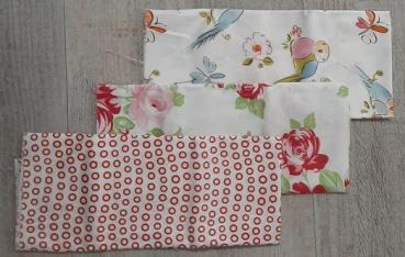Fat Quarter Bundle Vögel rote Kreise