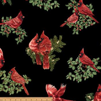 A Festive Season Backyard Cardinals Black