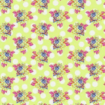 Curiouser Painted Roses grün by Tula Pink