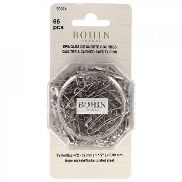 CURVED BASTING PINS No.2 39mm - 0,90mm (Blister 65pc), BOHIN
