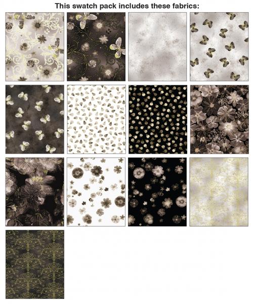 Floral Impressions Black 10x10 Pack