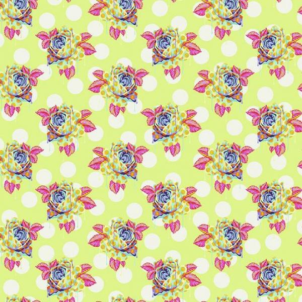 Curiouser Painted Roses grün by Tula Pink