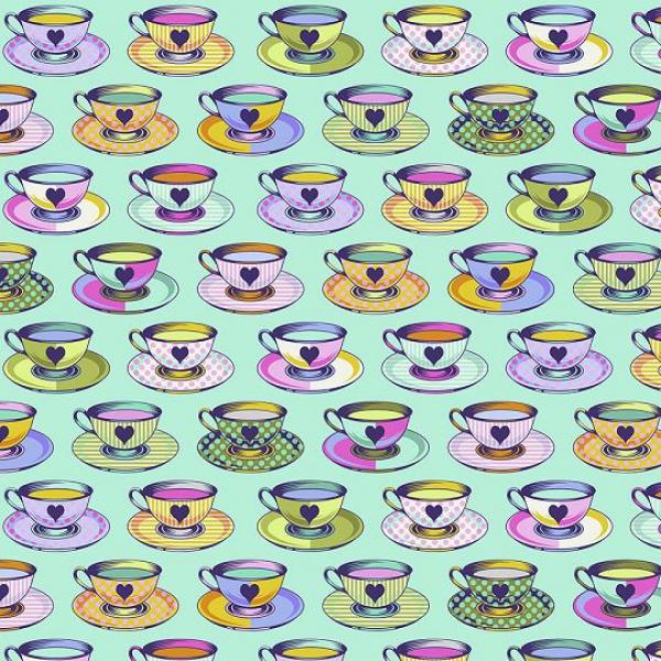 Curiouser Tea Time grün by Tula Pink