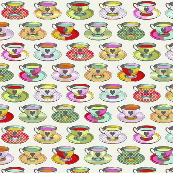 Curiouser Tea Time weiß by Tula Pink