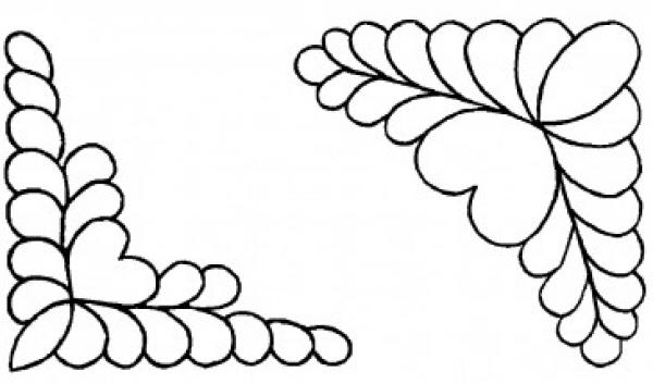 Quiltschablone Feather Corners