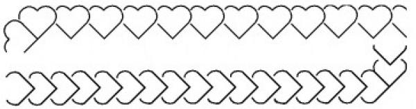 Quiltschablone Herz Border